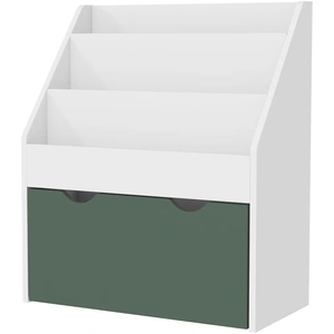 AIYAPLAY Kinderbuchregal für Bücher und Spielzeug, Mehrzweck-Aufbewahrung mit 3 Ebenen Regalen und Schublade, 62,5L x 30B x 70H cm, grün Aosom günstig