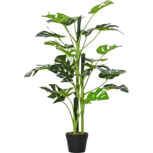 Outsunny Künstliche Monstera Pflanze künstlicher Baum mit 21 Blättern ... günstig
