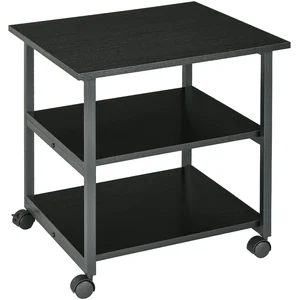 HOMCOM Druckerständer mit 3 Ebenen Ablagen, rollbar auf Rollen 50 x 50 x 52,5 cm schwarz Aosom günstig