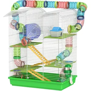 PawHut Käfig für Hamster Mäuse Kleintiere Nagetiere mit Tunnel Futtert... günstig