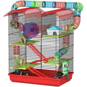 PawHut Käfig für Hamster Mäuse Kleintiere Nager mit Tunnel Futternapf ... günstig