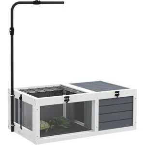PawHut Haus Gehege Käfig für Kleintier Schildkröte mit 2 Bereichen, ve... günstig