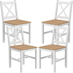 HOMCOM Set mit 4 Esszimmerstühlen, Küchenstühle, Landhausstil, hohe Rü... günstig