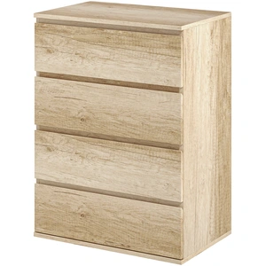 HOMCOM Kommode 4 Schubladen Schlafzimmerkommode Aufbewahrungsmöbel minimalistisches Design mit sanftem Schließmechanismus, für Schlafzimmer, Wohnzimmer - 60 x 40 x 80 cm, Naturholz   Aosom günstig