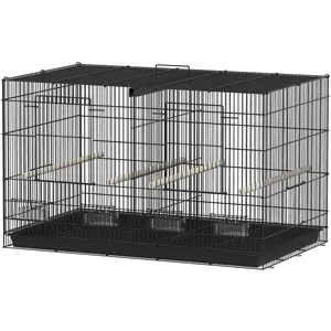 PawHut Vogelkäfig Vogelvoliere aus Stahl innen mit Separator, 4 Holzsi... günstig