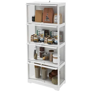 HOMCOM Vitrine für Sammler Buffet Wohnzimmer Aufbewahrungsmöbel mit 4 Ebenen und abklappbaren Türen, für Wohnzimmer Büro Schlafzimmer, 59 x 30 x 139 cm, weiß Aosom günstig