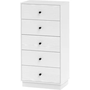 HOMCOM Kommode 5 Schubladen Schlafzimmer Aufbewahrungsmöbel hoch und schmal im modernen Stil für Schlafzimmer, Wohnzimmer - 47 x 29 x 95 cm, weiß   Aosom günstig