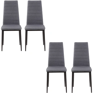 HOMCOM Set von 4 Esszimmerstühlen, gepolsterte Küchenstühle mit hoher ... günstig