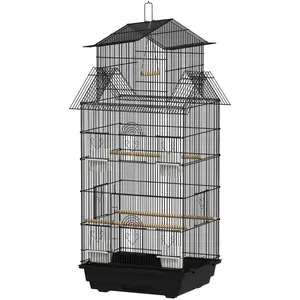 PawHut Vogelkäfig mit Schaukel, tragbarem Griff, 4 Futternäpfen, 3 Sit... günstig