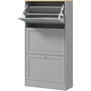HOMCOM Schuhschrank 18 Paar, moderner schmaler Schuhschrank mit 3 klap... günstig