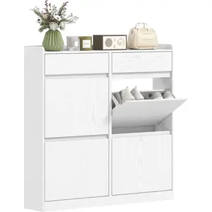 HOMCOM Schuhschrank für 8 Paare, schmaler Schuhschrank für den Eingang... günstig