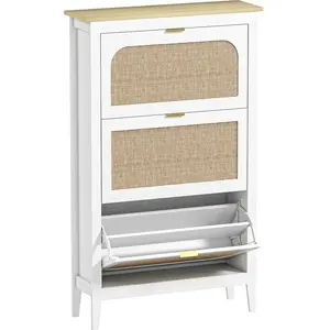 HOMCOM Schuhschrank für 21 Paar Schuhe, schmaler bohème Schuhschrank m... günstig