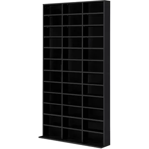 HOMCOM CD-/DVD-Regal Aufbewahrung für 1116 CDs 36 höhenverstellbare Fächer 102 x 24 x 195 cm Schwarz Aosom günstig