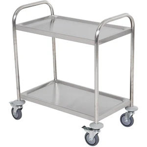 HOMCOM Servierwagen Küchenwagen mit Rollen 2 Regale 71L x 41B x 81H cm... günstig