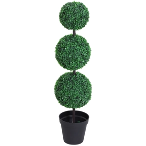 Outsunny Künstlicher Buchsbaum topiaire mit 3 Kugeln Ø 30 x 112H cm Gr... günstig
