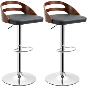 HOMCOM Set mit 2 zeitgenössischen Design-Barhockern Höhenverstellbar 3... günstig