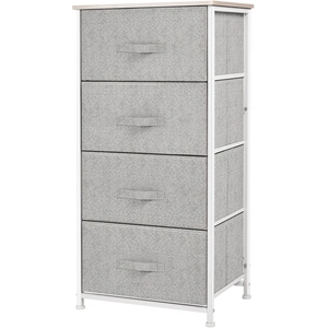 HOMCOM Kommode aus Stoff, Aufbewahrungsmöbel mit 4 Schubladen, Kommode Größe 45B x 30T x 92H cm, Metallrahmen   Aosom günstig