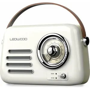 Ledwood, Tragbares Retro-Radio, Modell Alma 5W, mit Bluetooth / USB / ...