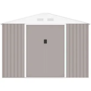 ARCHER Metall-Gartenhaus Chalet 5,29 m² Taupe, feuerverzinkter Stahl, 2 abschließbare Schiebetüren, Lüftungsgitter, inkl. Anker-Kit günstig