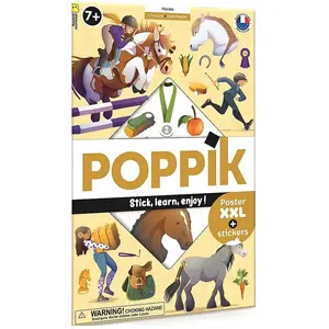 Poppik, Sticker, Sticker Lernposter Pferde (48 Sticker)