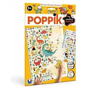 Poppik, Sticker, Sticker Kreativ Poster Dinosaurier (150 Sticker)