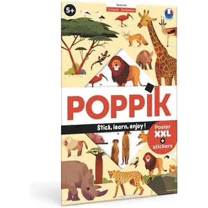 Poppik, Sticker, Sticker Lernposter Savanne (42 Sticker)