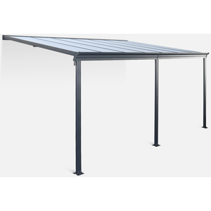 sweeek - Pergola 3x4m Aluminium und Polycarbonat + Regenrinne - Anthra... günstig