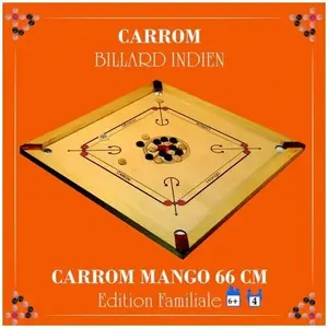 Asmodee Gesellschaftsspiele Carrom art Mango 83x83 cm günstig