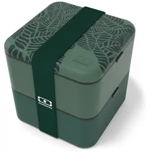 Monbento Large Bento Box MB Square Jungle with Compartments Made in France - Leakproof Lunch Box for Work/Sch, Lunchbox, Mehrfarbig günstig