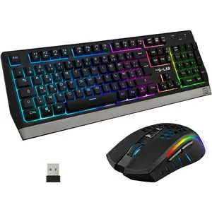 Kabellose Tastatur und Maus The G-Lab Combo Tungsten - RGB Schwarz