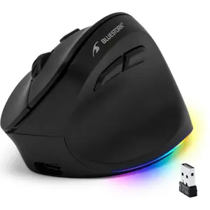 Bluestork Souris sans fil ergonomique Ergo Lumi pour droitier (Noir) (Kabellos), Maus, Schwarz