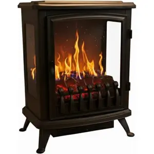 CHEMIN'ARTE - Elektrischer Kamin Fire Glass Schwarz zum Aufstellen L... günstig