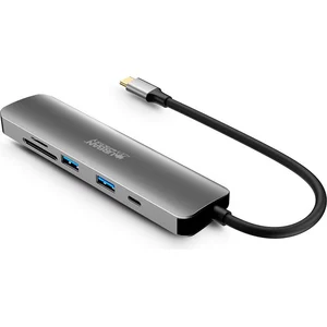 Urban Factory MHC45UF, Kabelgebunden, USB 3.2 Gen 1 (3.1 Gen 1) Type-C, 100 W, Grau, Sideral Grey, MicroSD (TransFlash), SD