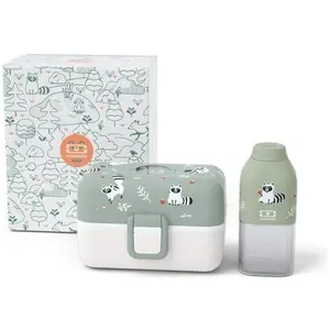 Monbento KidsGeschenkBox Set 3tlg. Grüner Waschbär, Lunchbox, Grün günstig