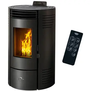Pelletofen Azora 11,6 kW Schwarz Sannover günstig