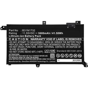DLH 11.55V 3600MAH 42WH LI-POL BATTERY - ASUS B31N1732 / B31N17 (3600 ... günstig
