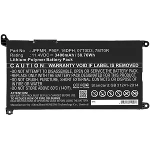 DLH 11.4V 3400MAH 39WH LI-POL BATTERY - DELL YRDD6 / 0YRDD6 / (3400 mAh), Notebook Akku, Schwarz günstig