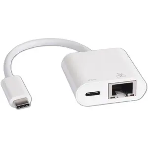 DLH USB-C Network Adapter (Male) To Rj45 Gigabit Ethernet (Female) A (USB-C, 2 Ports), Dockingstation + USB Hub