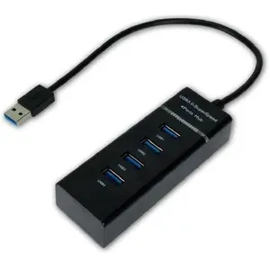 MCL HUB 4 PORTS USB 3.0 (USB-A, 4 Ports), Dockingstation + USB Hub, Schwarz