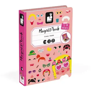 Janod Girl´s Crazy Faces Magneti´book Pädagogisches Spielzeug