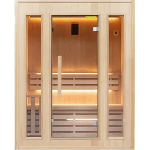 POOLSTAR Traditionelle Sauna 153x110x190cm Frankreich Sauna Dampfkabine - Fichtenholz 100 % Kanadisch - Komplettpaket 3.5kW günstig