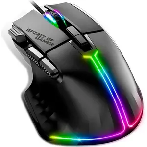 Spirit of Gamer PRO-M5, rechts, Optisch, USB Typ-A, 12800 DPI, Schwarz