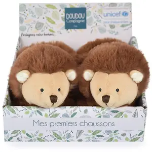 Babyschuhe mit Rassel Doudou & compagnie Unicef - Hérisson Braun 0/6 M...