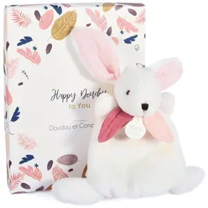 Doudou et Compagnie - Mini Kuscheltier Hase   Happy Boho   Rosa   17 c...