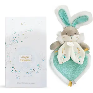 Doudou Geschenkset - Spielzeug türkis Freund Kaninchen 24 cm