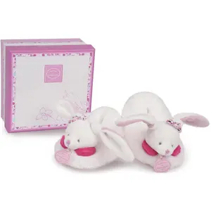 Doudou et Compagnie, Babyrassel, Kirsche Hase Füsslinge mit Rassel 6-12M