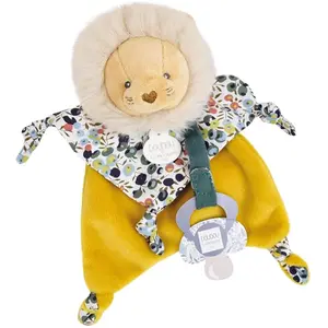 Doudou et Compagnie, Schmusetuch, Löwe Schmusetuch mit Schnullerhalter, 20cm (20 x 14 cm)