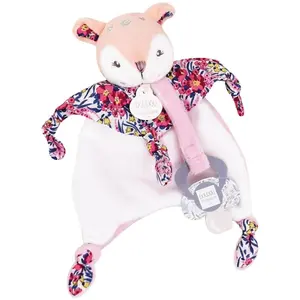 Doudou et Compagnie, Schmusetuch, Rehkitz Schmusetuch mit Schnullerhalter, 20cm (20 x 14 cm)