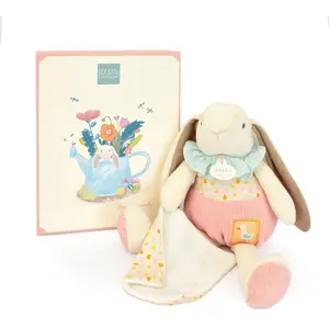 Doudou et Compagnie - Hase CIBOULETTE   Kuscheltier mit weißem Flachtu...