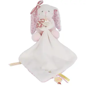 Doudou et Compagnie, Schmusetuch, Hase mit Schmusetuch, rosa 10cm (10 x 9 cm)